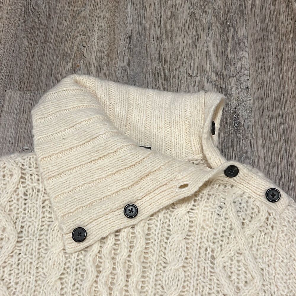 Gap Wool/Camel Hair Turtle Neck With Buttons Knit Sweater​ - Picture 2 of 13